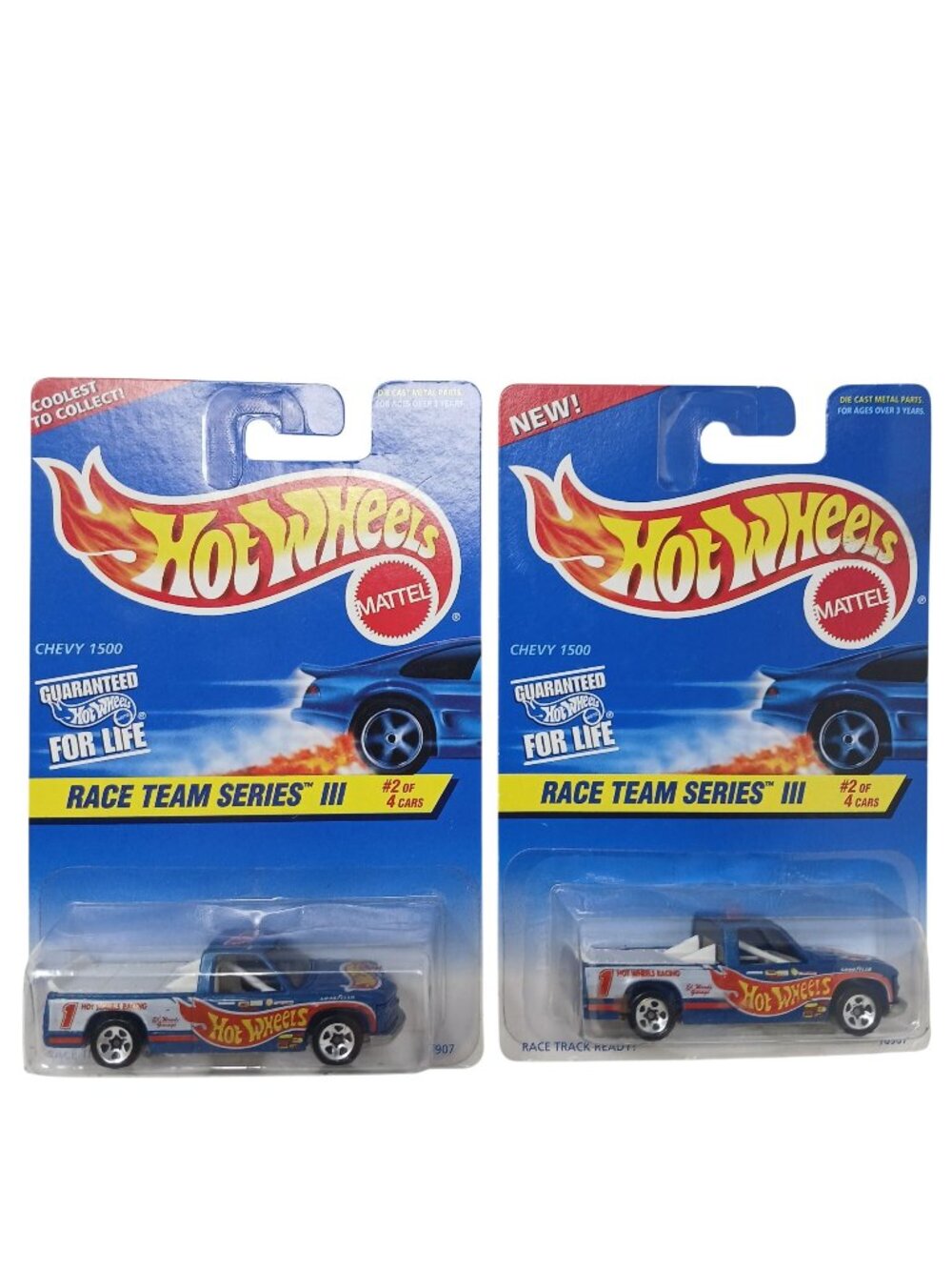 2 Hot Wheels Chevy 1500 Race Team Series III DieCast Truck New In Package #D-32
